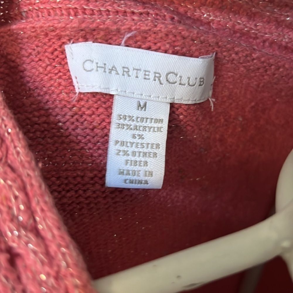 Charter club pink glittery long sleeve - Picture 3 of 3